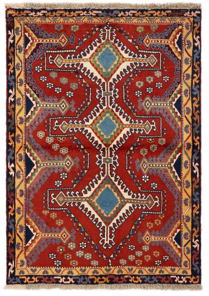 3' 5 x 4' 11 Hand Knotted Yalameh Persian Wool Rug