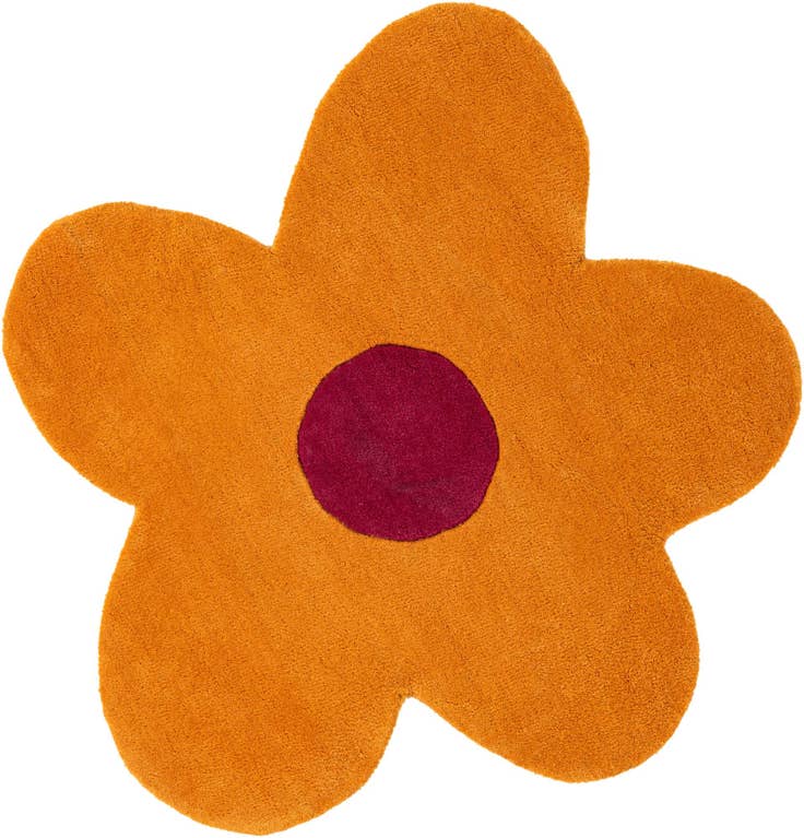 Detail image of 3' 1 x 3' 1 Happy Rugs Funky Flower Wool Round