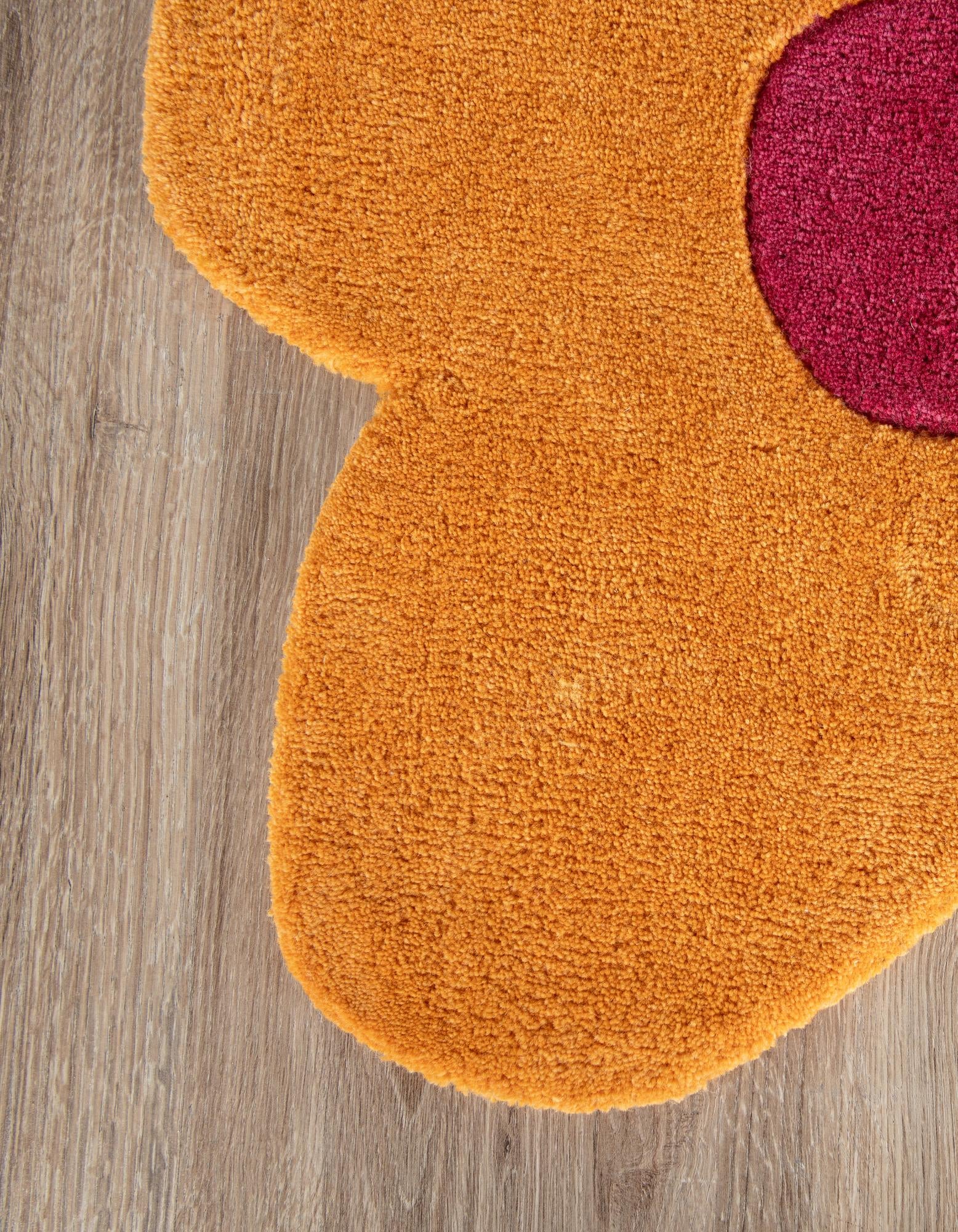 4' 1 x 4' 1 Happy Rugs Funky Flower Wool Round