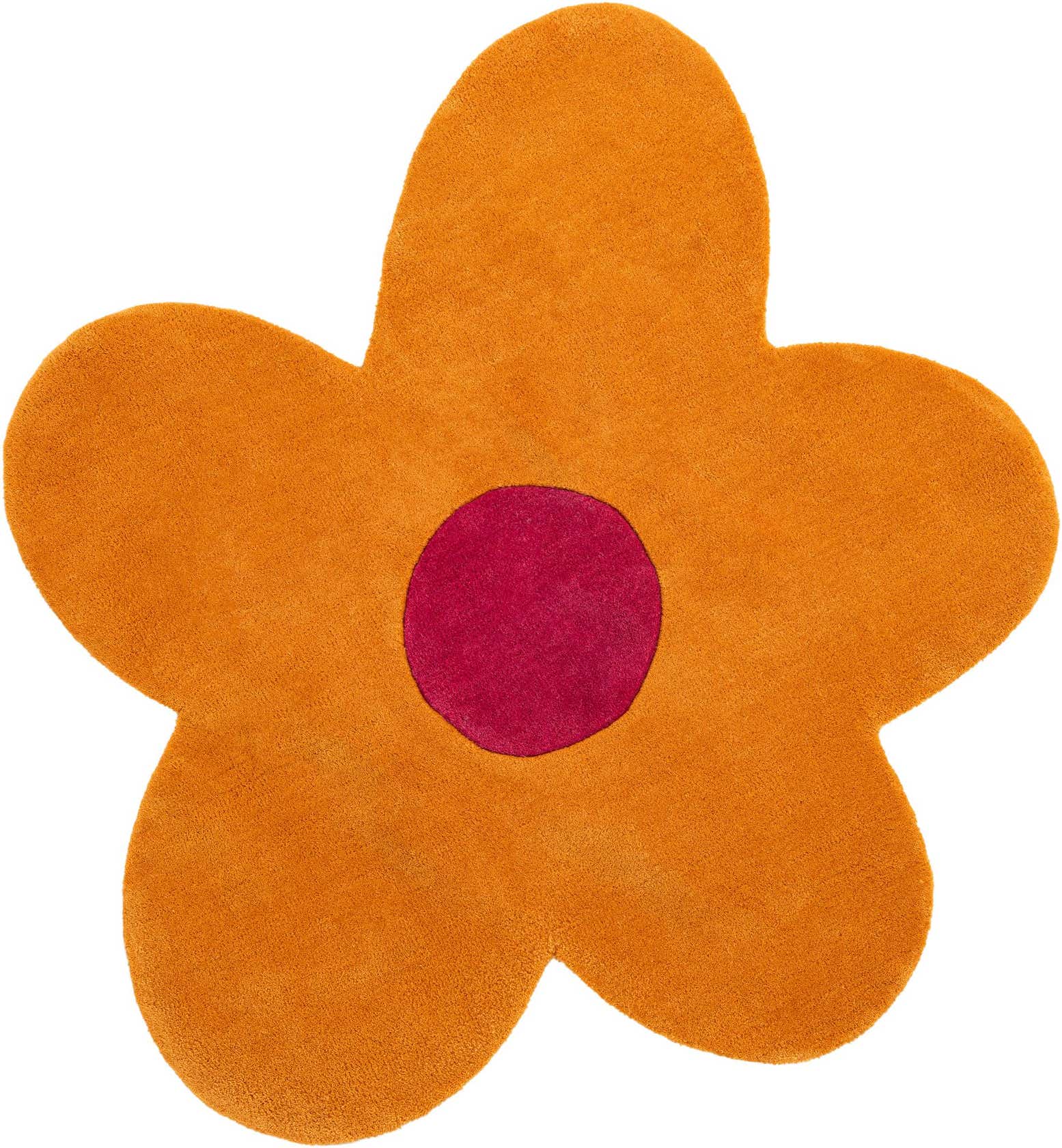 4' 1 x 4' 1 Happy Rugs Funky Flower Wool Round