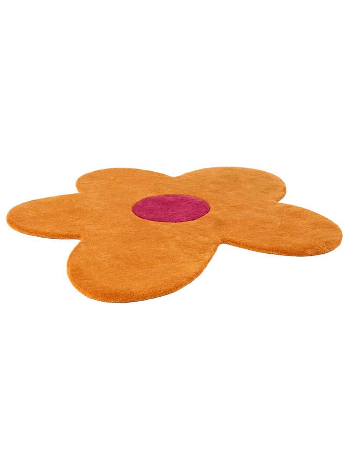 4' 1 x 4' 1 Happy Rugs Funky Flower Wool Round