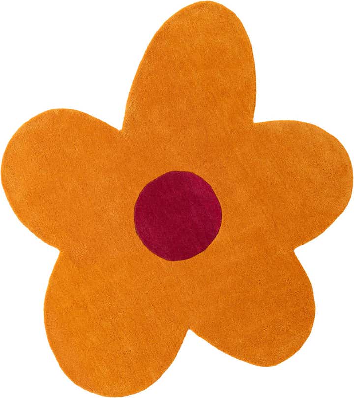 5' 1 x 5' 1 Happy Rugs Funky Flower Wool Round