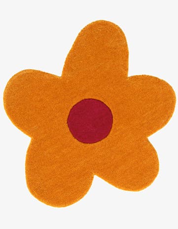 2' 2 x 2' 2 Happy Rugs Funky Flower Wool Round