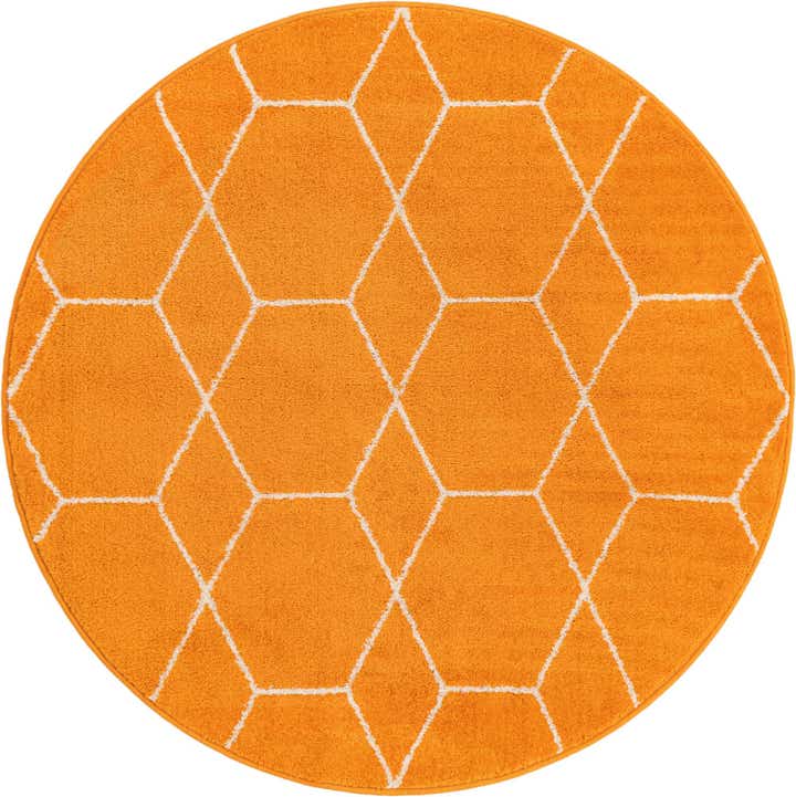 4' x 4' Lattice Frieze Round Rug