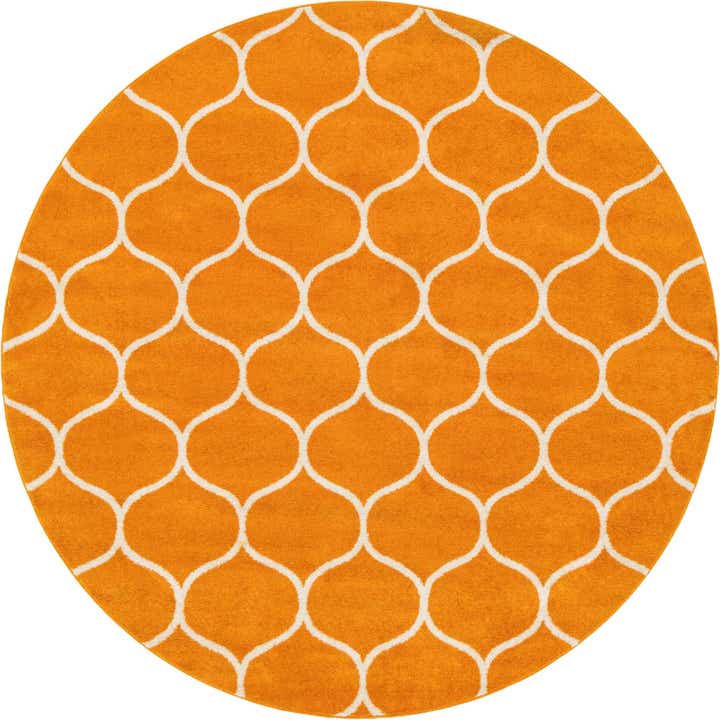 7' 10 x 7' 10 Lattice Frieze Round Rug