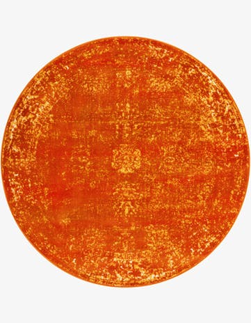 Orange Monte Carlo Round Rug