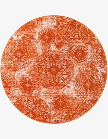 Orange Monte Carlo Round Rug