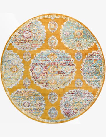 Orange Paragon Round Rug