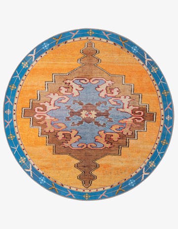 Orange Timeless Round Rug
