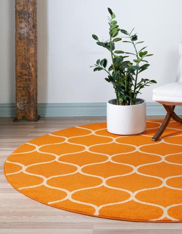 7' 10 x 7' 10 Trellis Frieze Round Rug