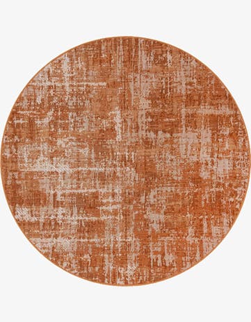 Orange Valencia Round Rug