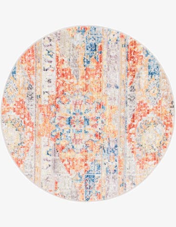 Orange Vega Round Rug