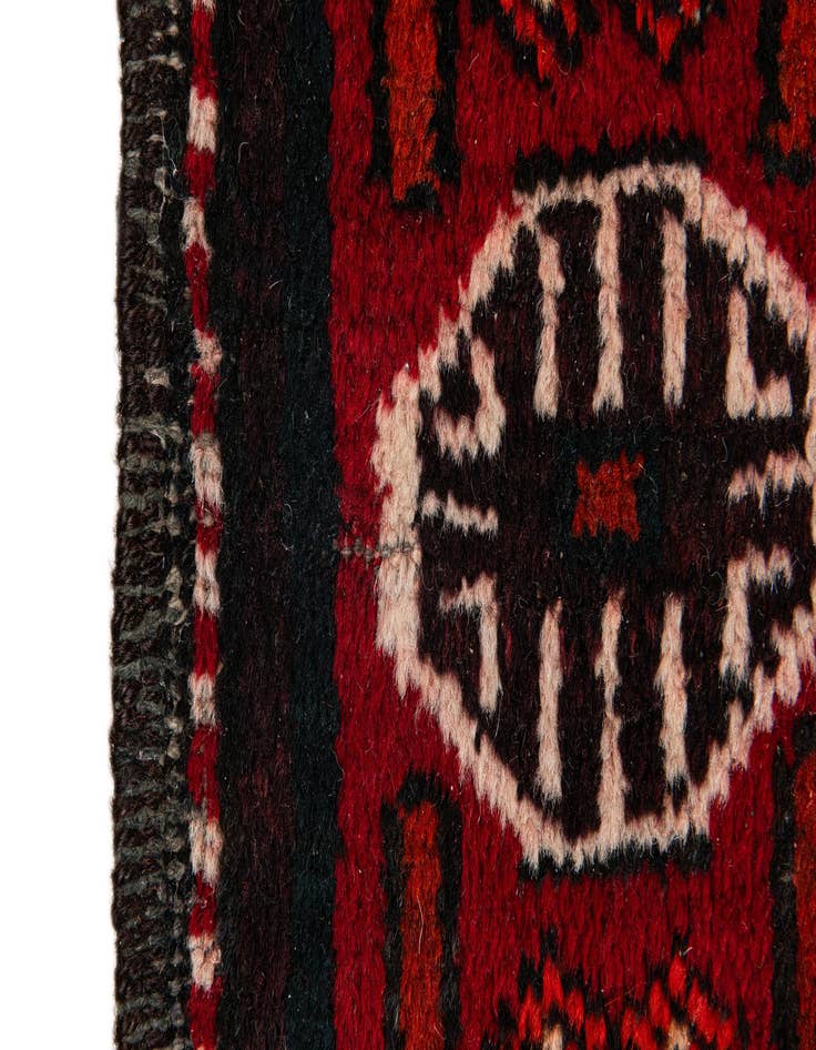 Detail image of 3' 7 x 7' 3  Hand Knotted Afghan Ersari Wool Runner Rug