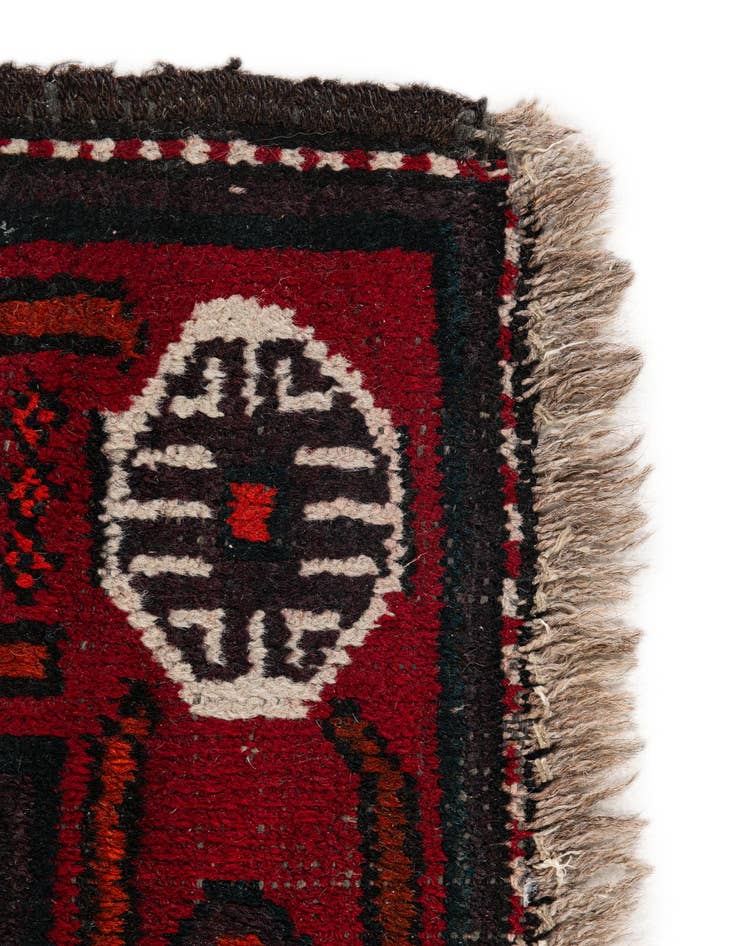 Detail image of 3' 7 x 7' 3  Hand Knotted Afghan Ersari Wool Runner Rug
