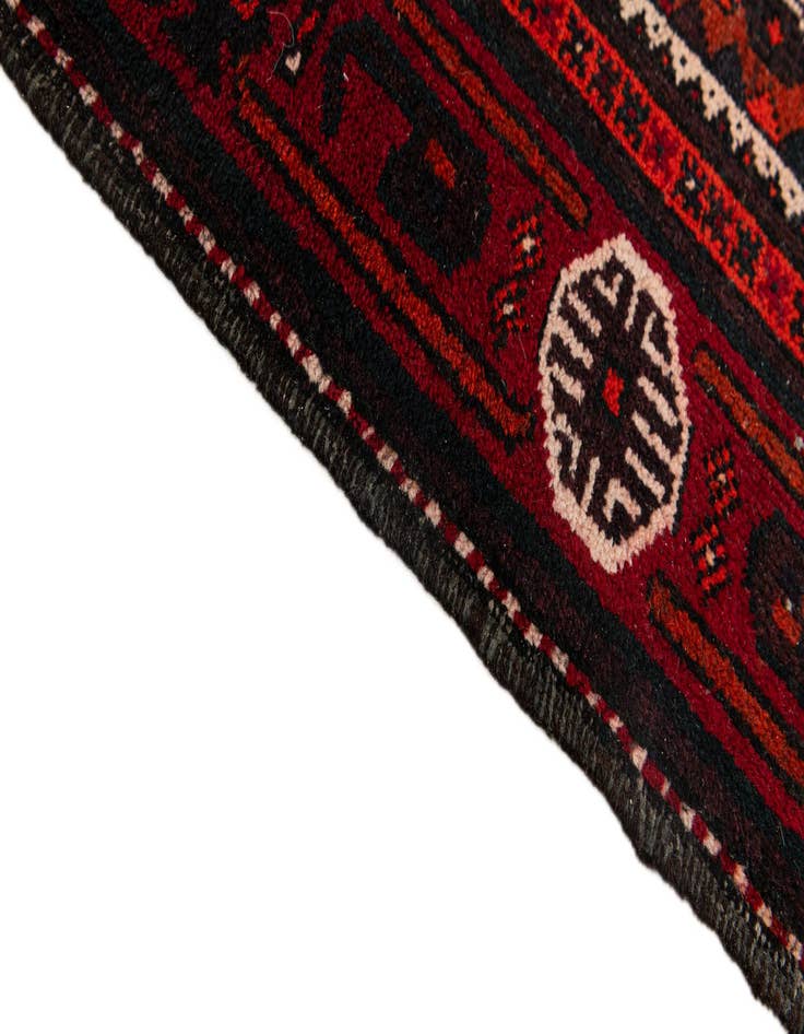 Detail image of 3' 7 x 7' 3  Hand Knotted Afghan Ersari Wool Runner Rug