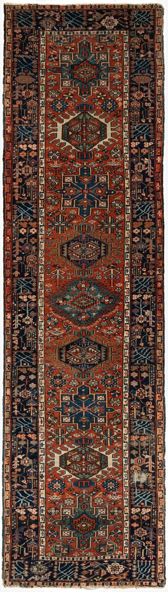 3' 1 x 10' 4  Hand Knotted Gharajeh Persian Runner Rug