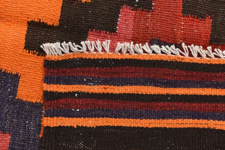 4' 8 x 13' 7 Hand Woven Kilim Afghan Wool Runner Rug
