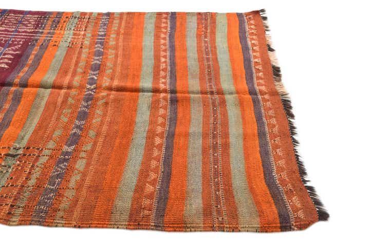 3' 9 x 9' 10 Hand Woven Kilim Fars Wool Runner Rug