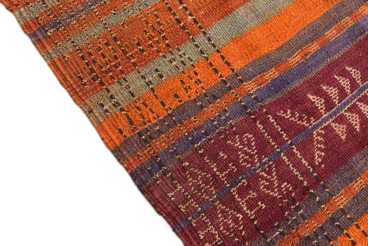 3' 9 x 9' 10 Hand Woven Kilim Fars Wool Runner Rug