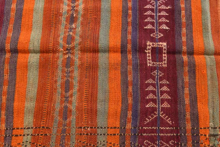 3' 9 x 9' 10 Hand Woven Kilim Fars Wool Runner Rug