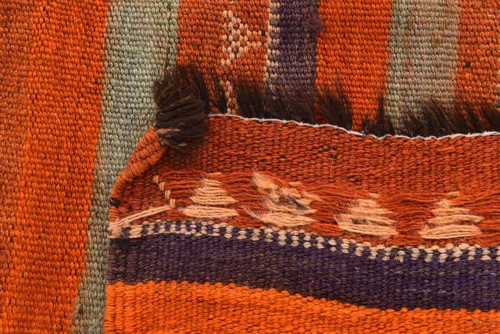3' 9 x 9' 10 Hand Woven Kilim Fars Wool Runner Rug