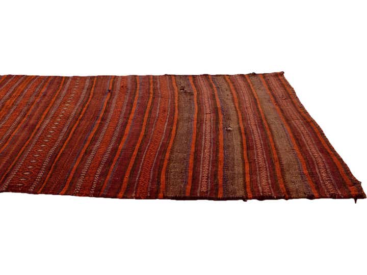 3' 2 x 7' 6 Hand Woven Kilim Fars Wool Runner Rug