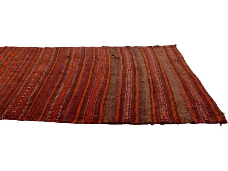 Detail image of 3' 2 x 7' 6 Hand Woven Kilim Fars Wool Runner Rug