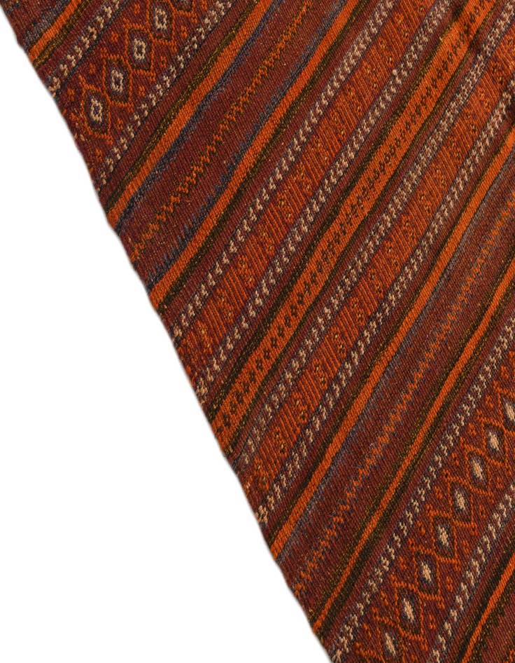 Detail image of 3' 2 x 7' 6  Hand Woven Kilim Fars Wool Runner Rug