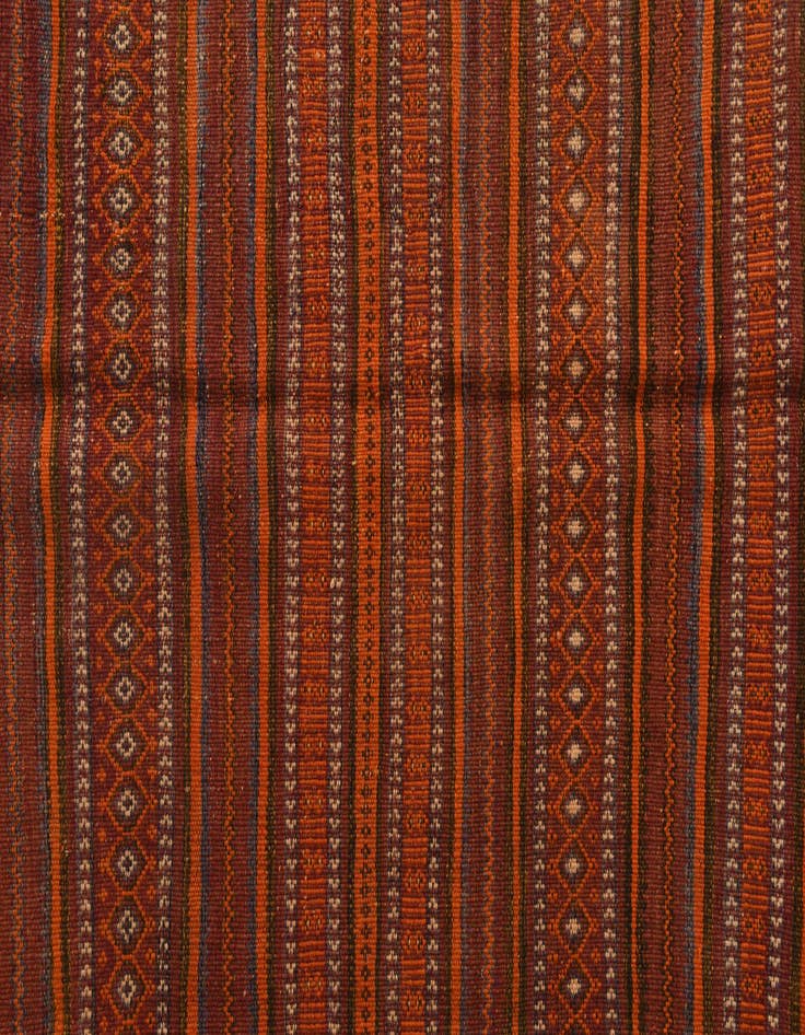 Detail image of 3' 2 x 7' 6  Hand Woven Kilim Fars Wool Runner Rug
