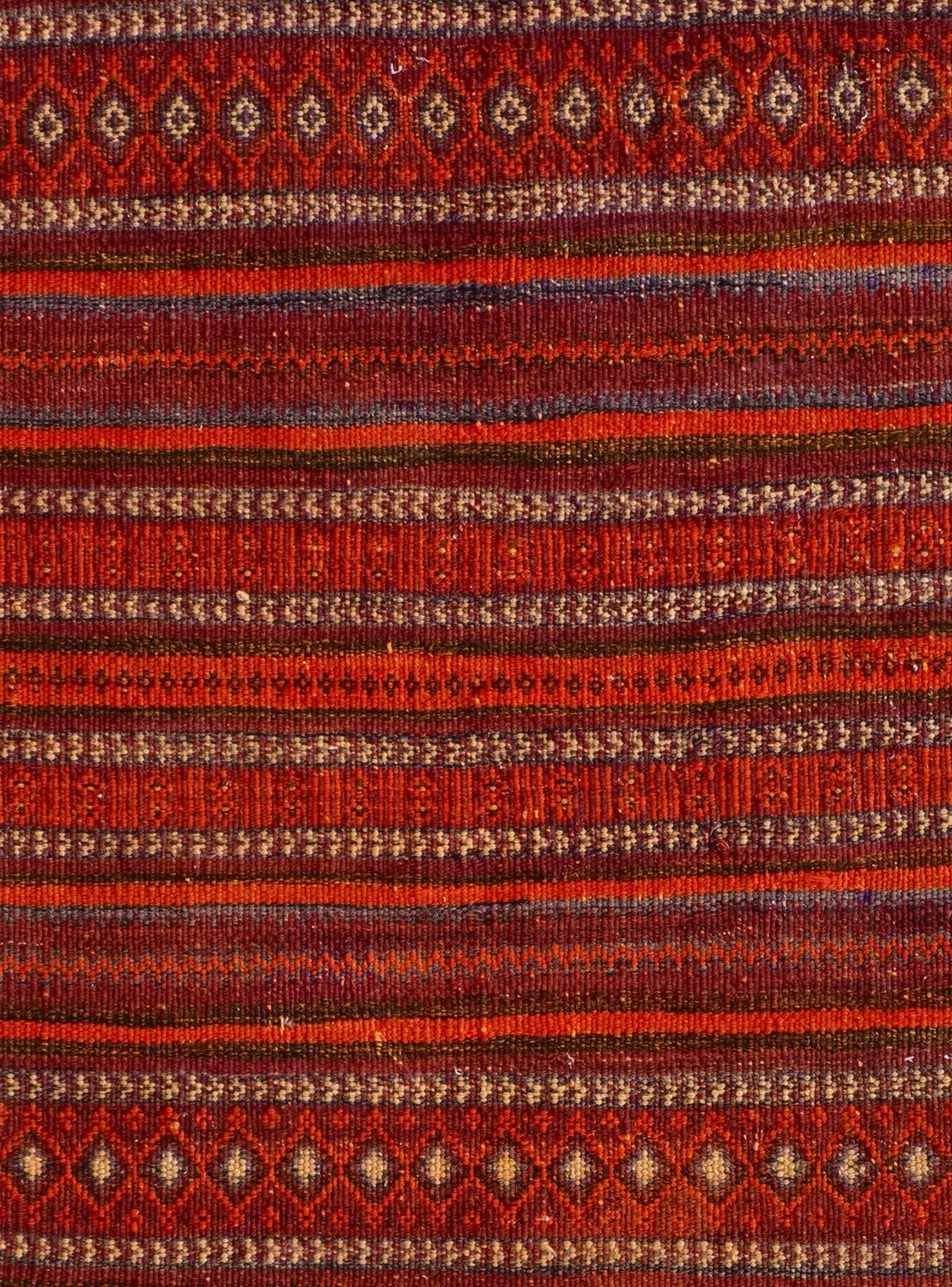 3' 2 x 7' 6 Hand Woven Kilim Fars Wool Runner Rug