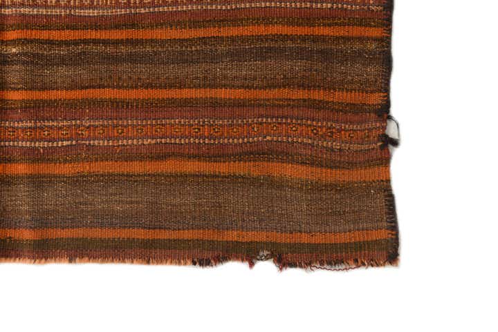 3' 2 x 7' 6 Hand Woven Kilim Fars Wool Runner Rug