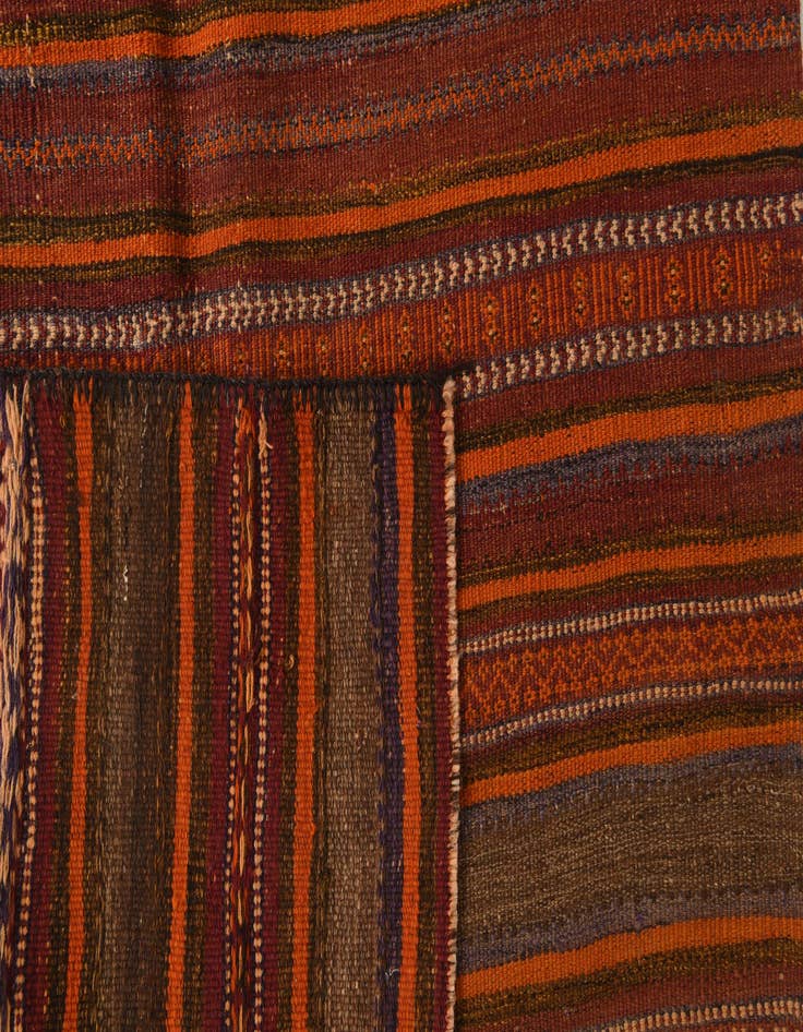 Detail image of 3' 2 x 7' 6  Hand Woven Kilim Fars Wool Runner Rug