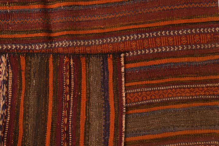 3' 2 x 7' 6 Hand Woven Kilim Fars Wool Runner Rug