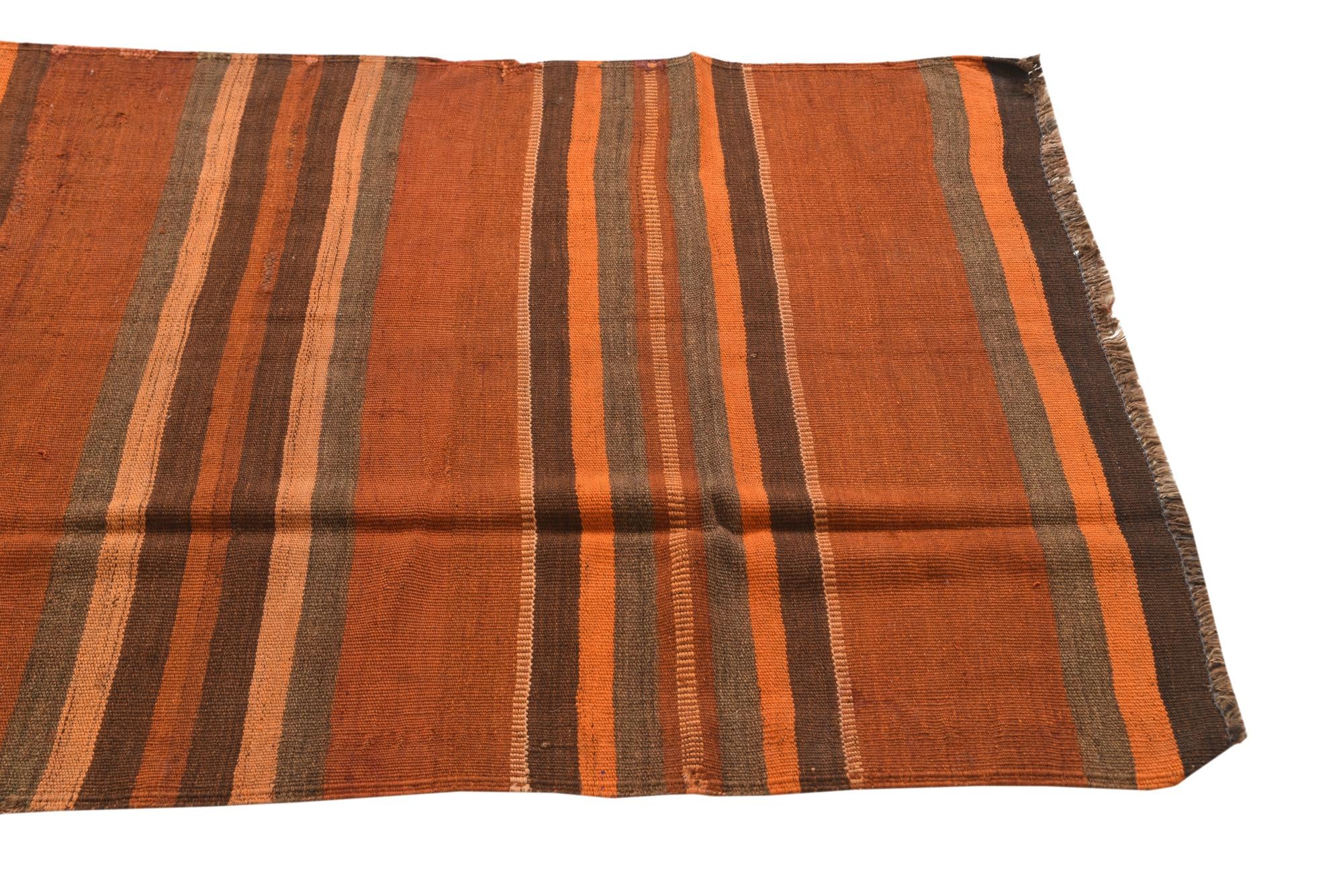3' 8 x 11' Hand Woven Kilim Fars Wool Runner Rug