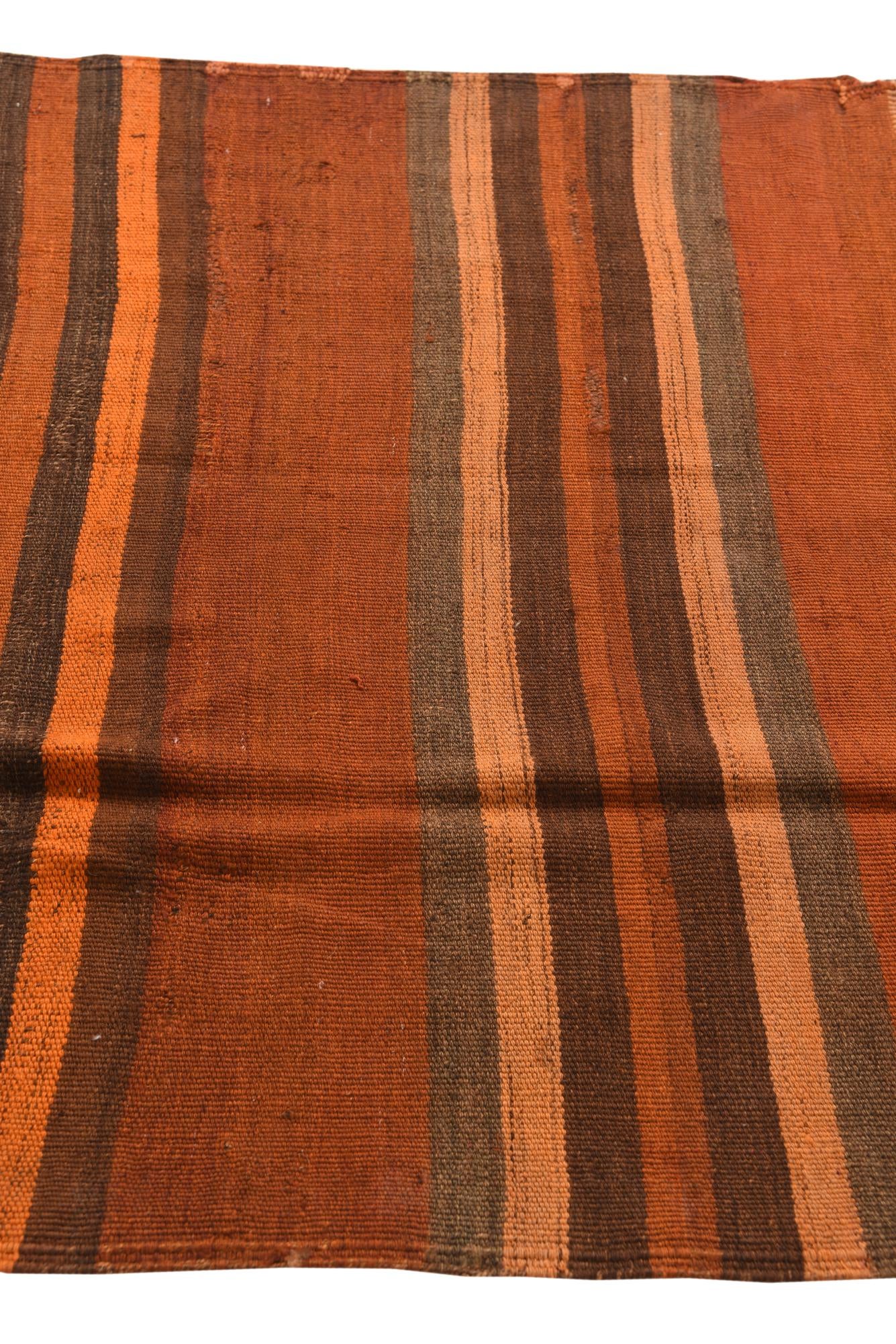 3' 8 x 11' Hand Woven Kilim Fars Wool Runner Rug