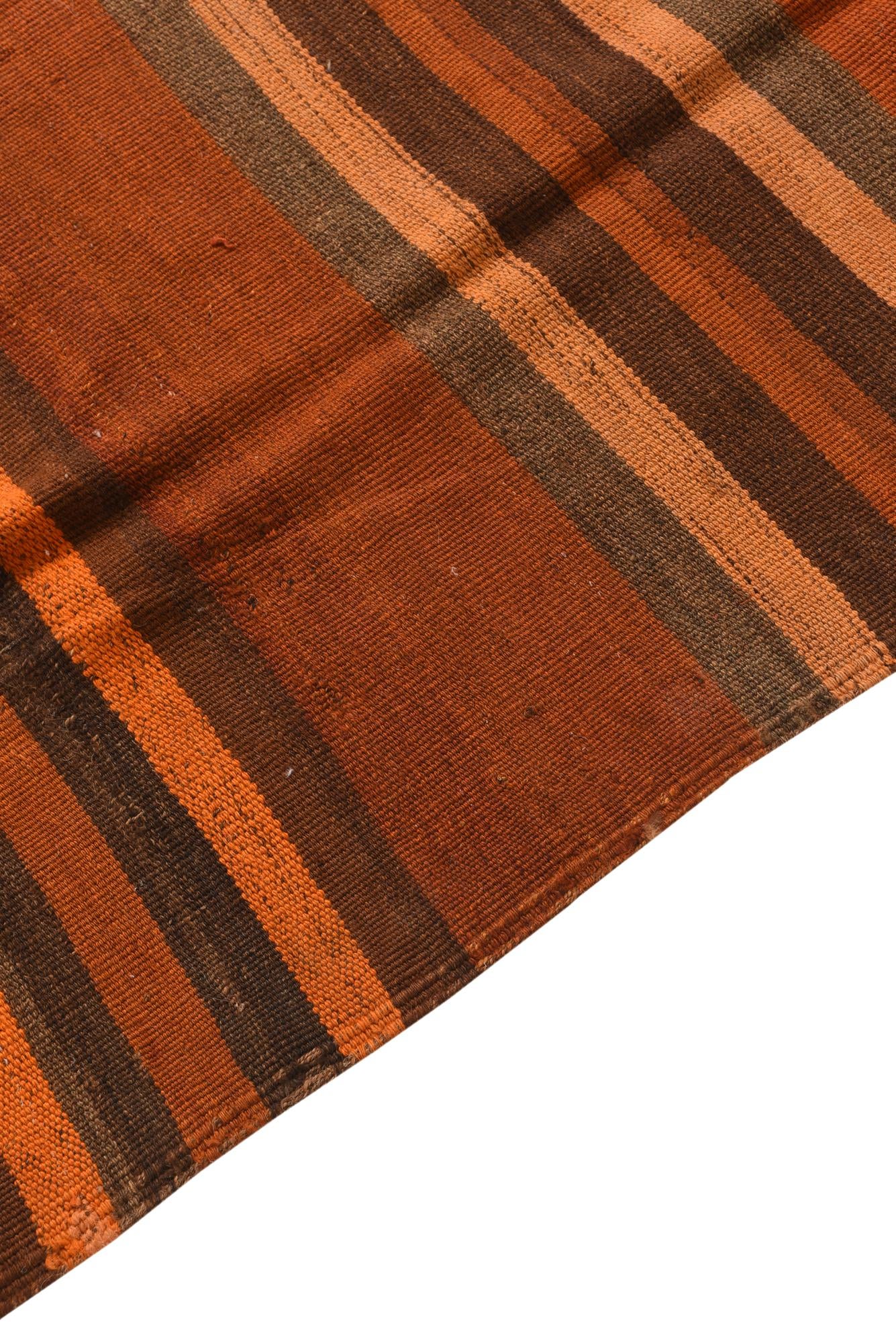 3' 8 x 11' Hand Woven Kilim Fars Wool Runner Rug