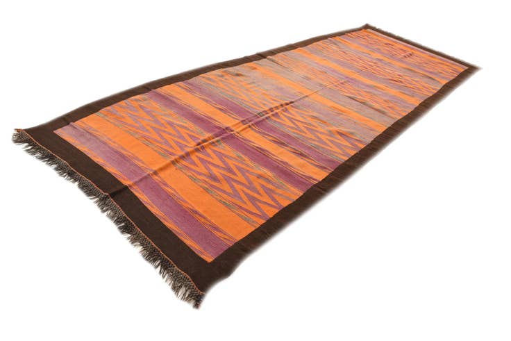 Detail image of 5' 3 x 14' 4 Hand Woven Kilim Fars Wool Runner Rug