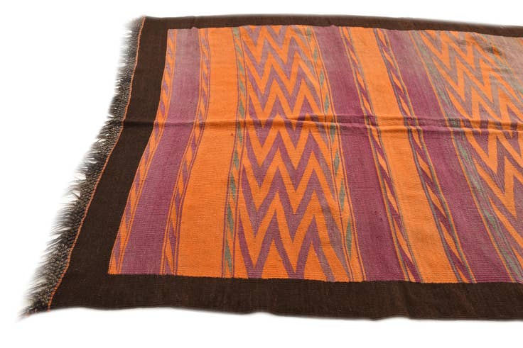 Detail image of 5' 3 x 14' 4 Hand Woven Kilim Fars Wool Runner Rug