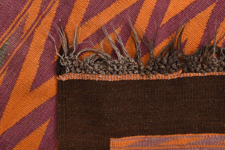 5' 3 x 14' 4 Hand Woven Kilim Fars Wool Runner Rug