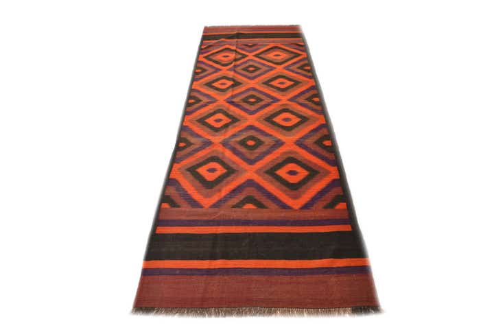 4' x 12' Hand Woven Kilim Fars Wool Runner Rug