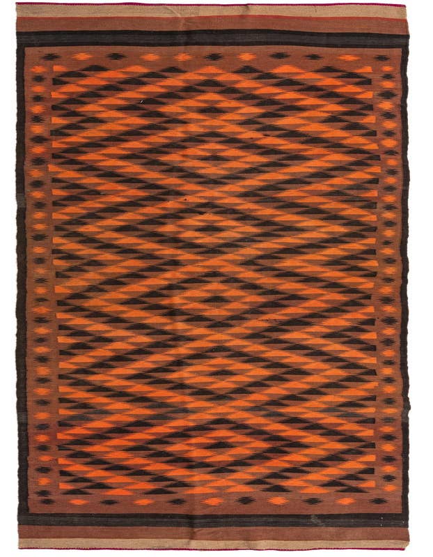 Detail image of 4' 7 x 15' 8 Hand Woven Kilim Fars Wool Runner Rug