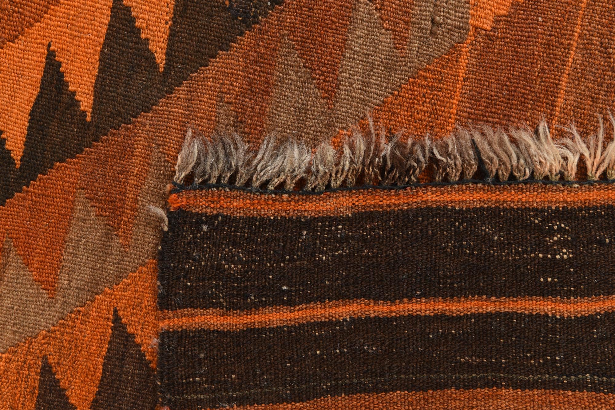 4' 8 x 10' 3 Hand Woven Kilim Fars Wool Runner Rug