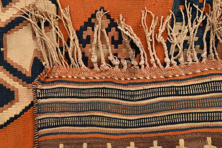 4' 10 x 8' 8 Hand Woven Kilim Fars Wool Runner Rug