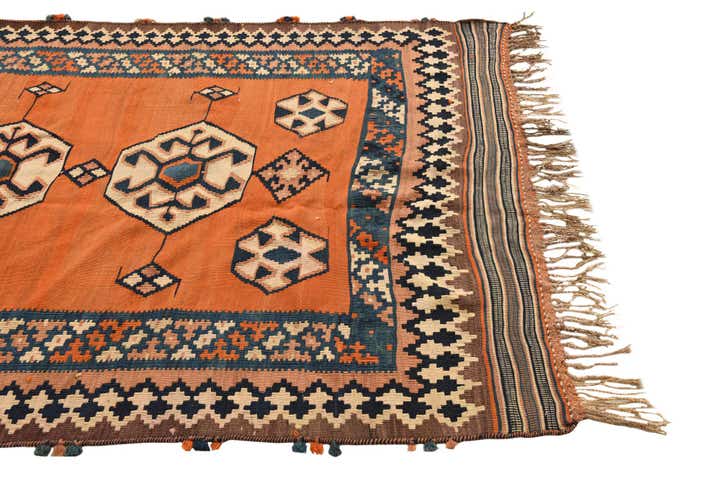 4' 10 x 8' 8 Hand Woven Kilim Fars Wool Runner Rug