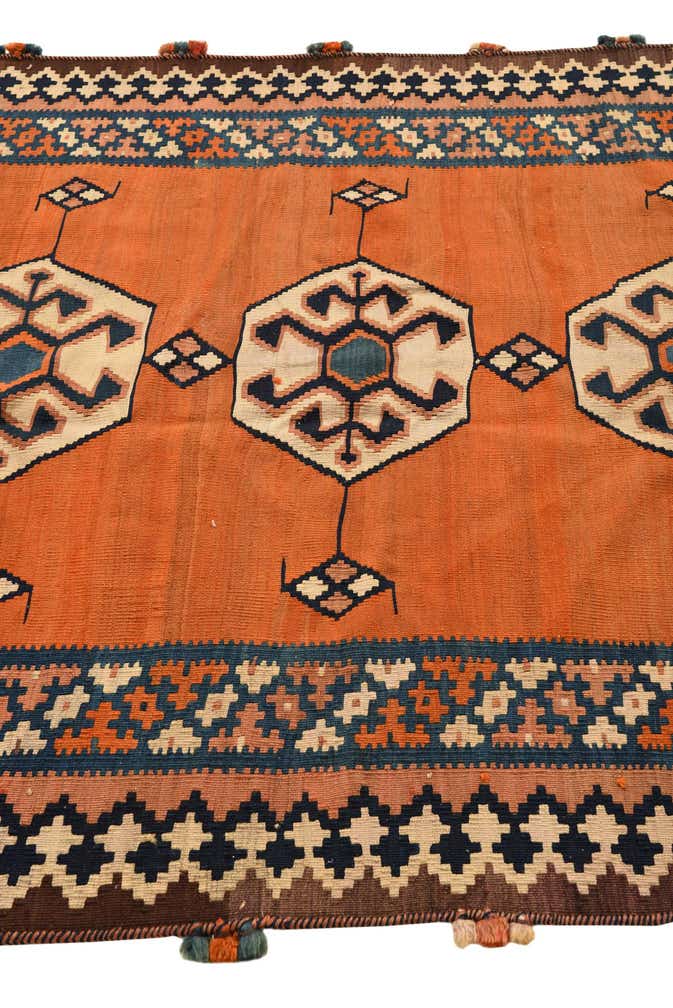 4' 10 x 8' 8 Hand Woven Kilim Fars Wool Runner Rug