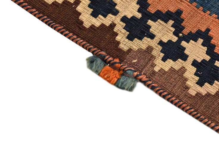 Detail image of 4' 10 x 8' 8 Hand Woven Kilim Fars Wool Runner Rug