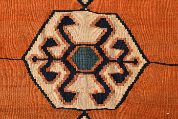4' 10 x 8' 8 Hand Woven Kilim Fars Wool Runner Rug