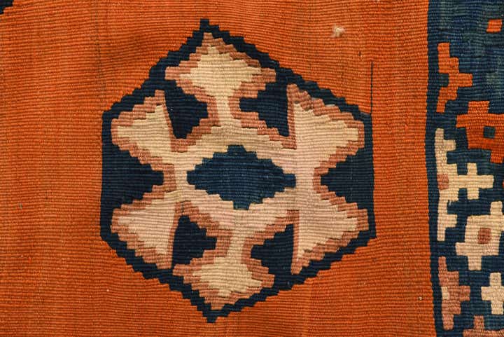 4' 10 x 8' 8 Hand Woven Kilim Fars Wool Runner Rug