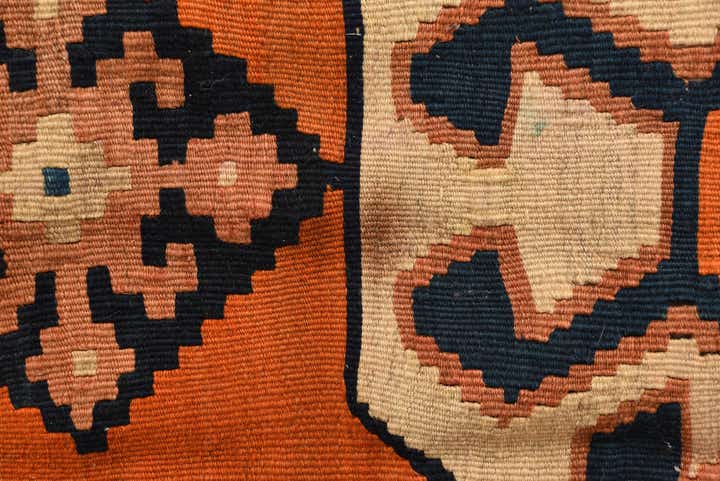 4' 10 x 8' 8 Hand Woven Kilim Fars Wool Runner Rug
