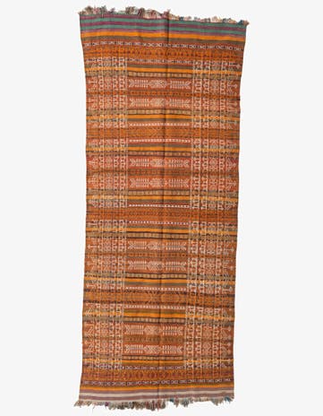 4' 3 x 10' 7 Hand Knotted Kilim Fars Persian Wool Runner Rug